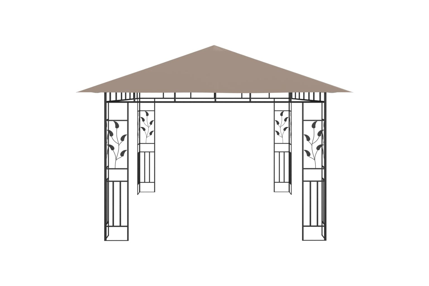 Vidaxl 3070319 Gazebo With Mosquito Net&led String Lights 4x3x2.73 M Taupe-6