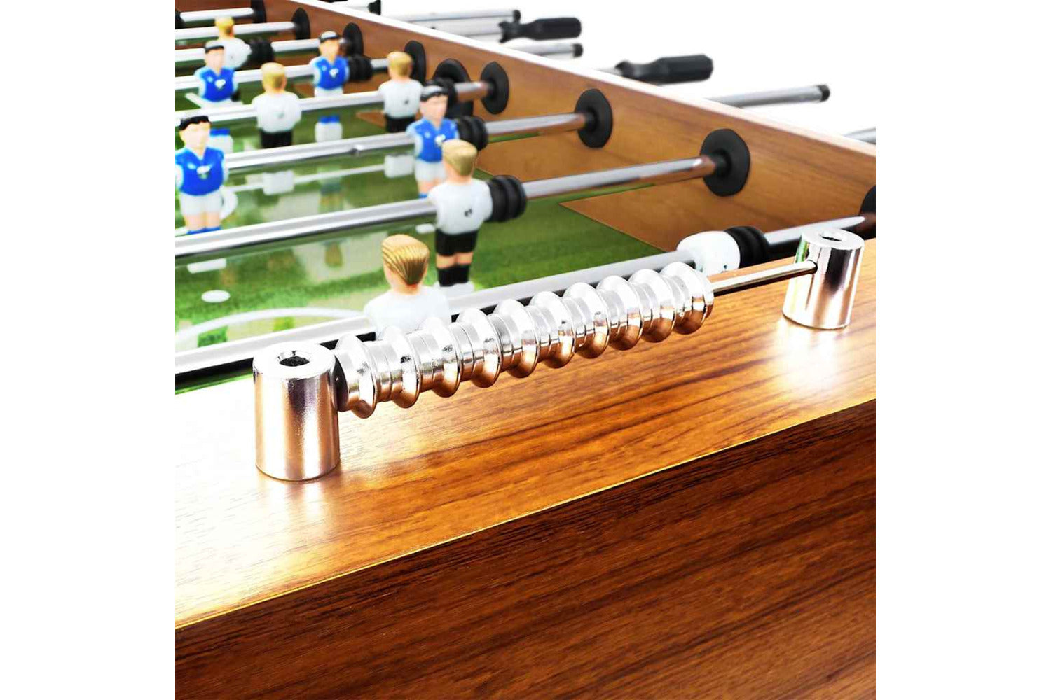 Vidaxl Football Table Steel 60 Kg 140x74.5x87.5 Cm Light Brown And Black-7