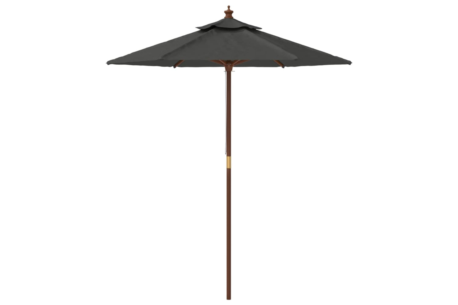 vidaXL 363161 Garden Parasol With Wooden Pole Anthracite 196x231cm-3