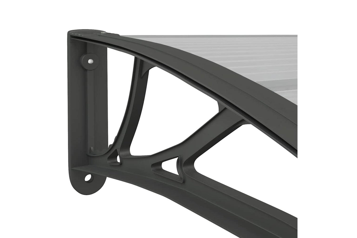 vidaXL 153588 Door Canopy Black And Transparent 100x80cm Polycarbonate-5
