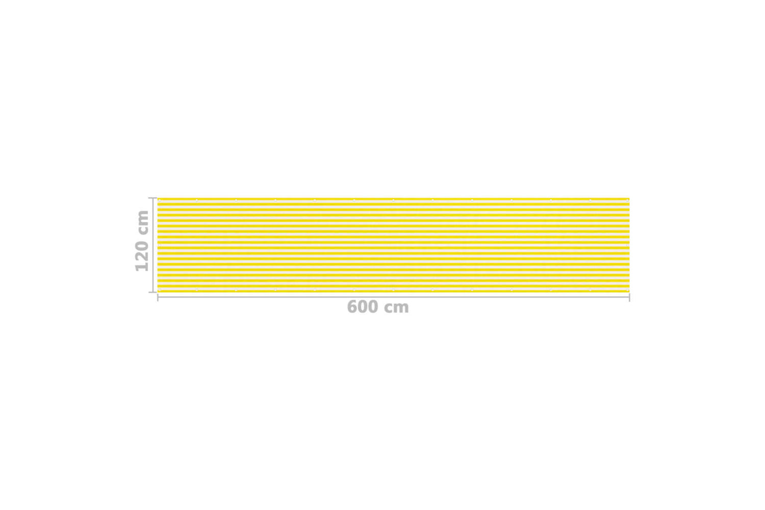 vidaXL 310883 Balcony Screen Yellow And White 120x600cm Hdpe-5