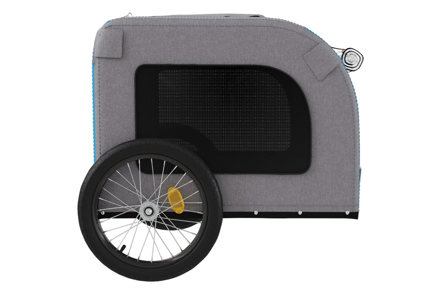 Vidaxl 93841 Pet Bike Trailer Blue And Grey Oxford Fabric&iron-6