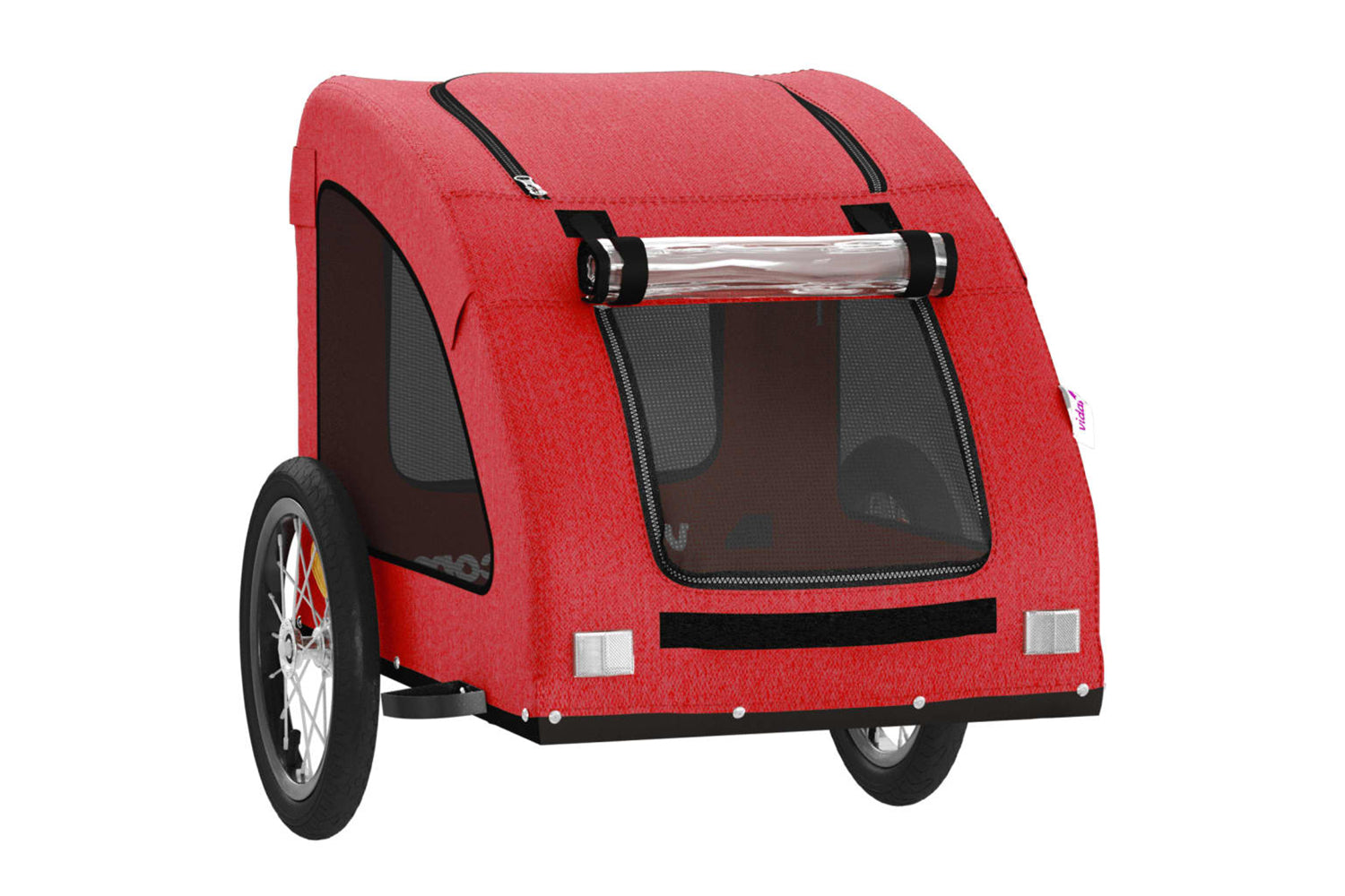 Vidaxl 93957 Pet Bike Trailer Red Oxford Fabric And Iron-4