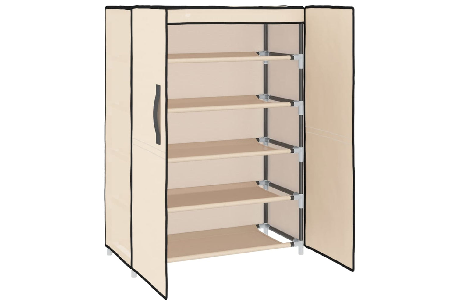 vidaXL 337263 Shoe Cabinet Cream 60x28x90cm Fabric-4