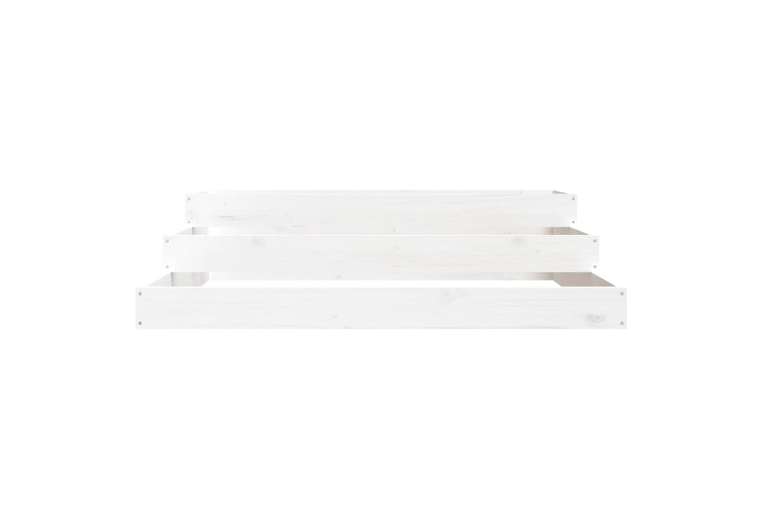 vidaXL 823914 Planter White 107x107x27cm Solid Wood Pine-3