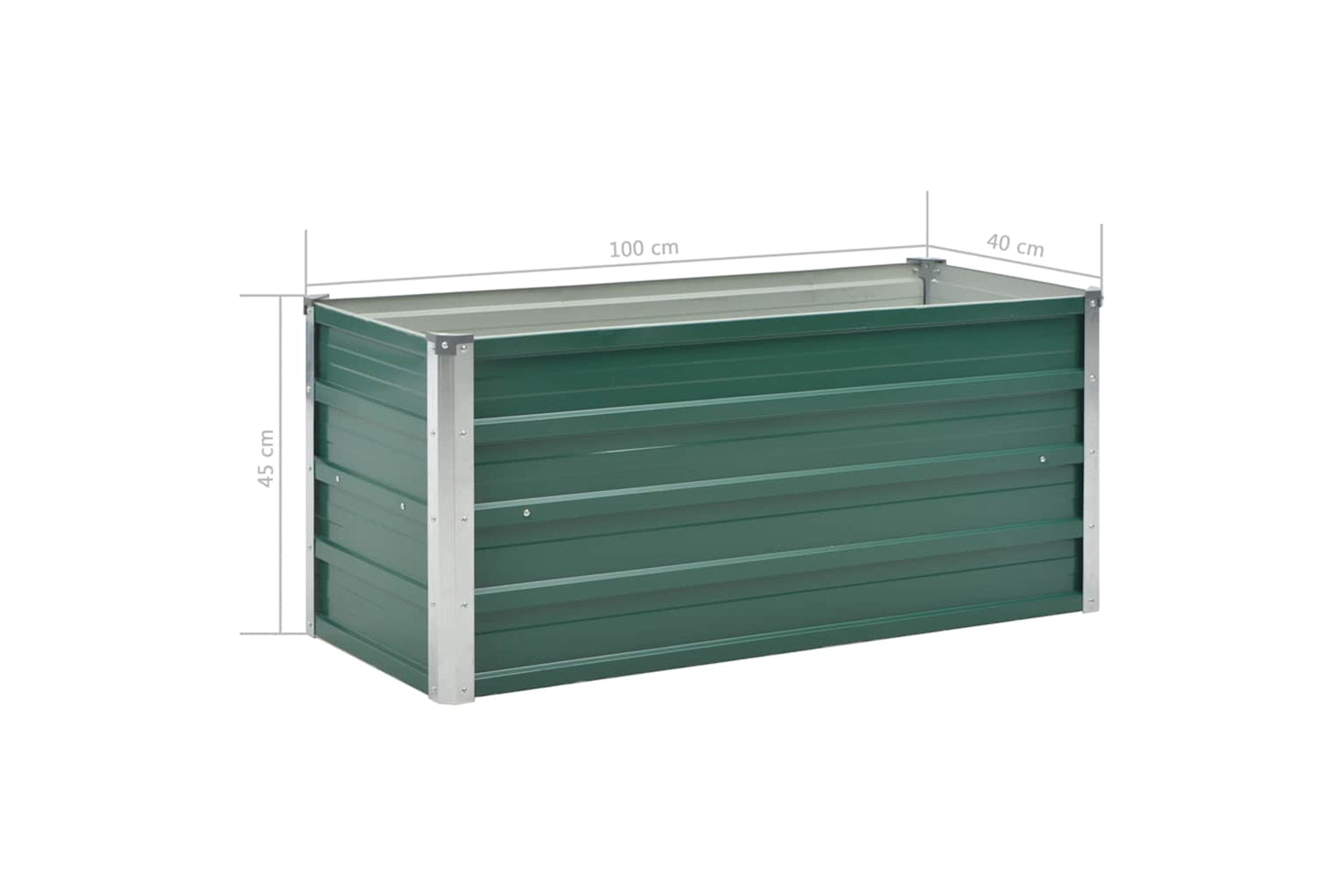 Vidaxl Garden Raised Bed Galvanised Steel 100x40x45 Cm Green-7