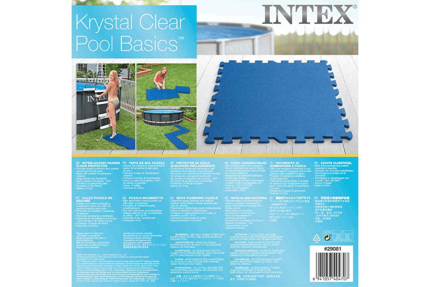 Intex 92033 Intex 8 Pcs Pool Floor Protectors 50x50 Cm Blue-4