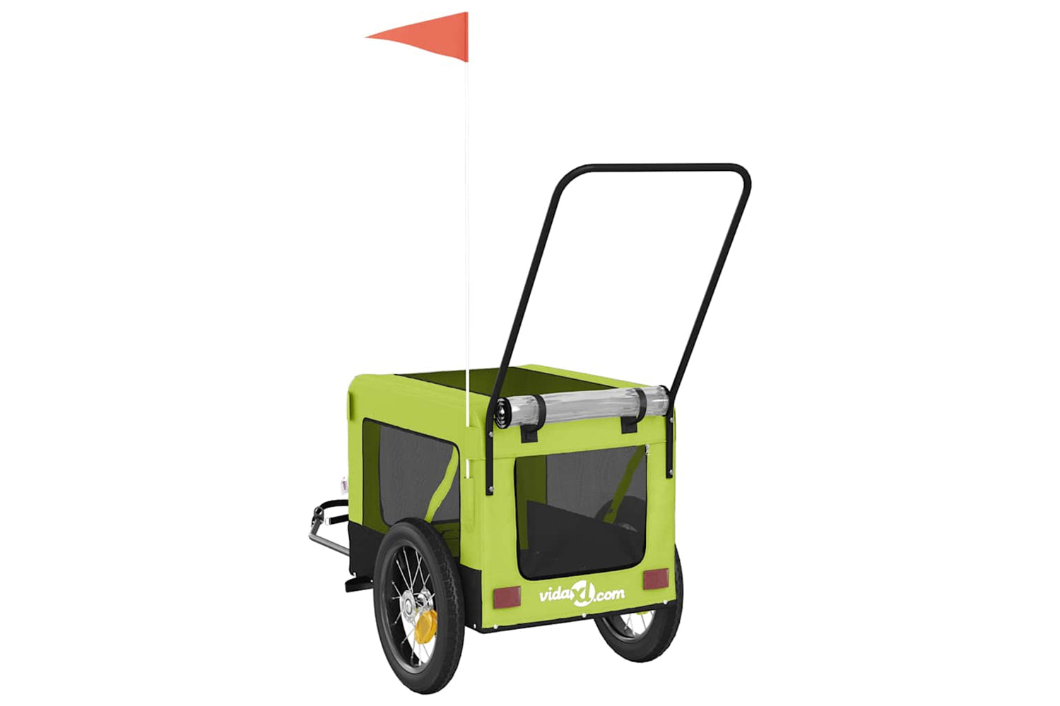 Vidaxl 93934 Pet Bike Trailer Green And Black Oxford Fabric And Iron-8