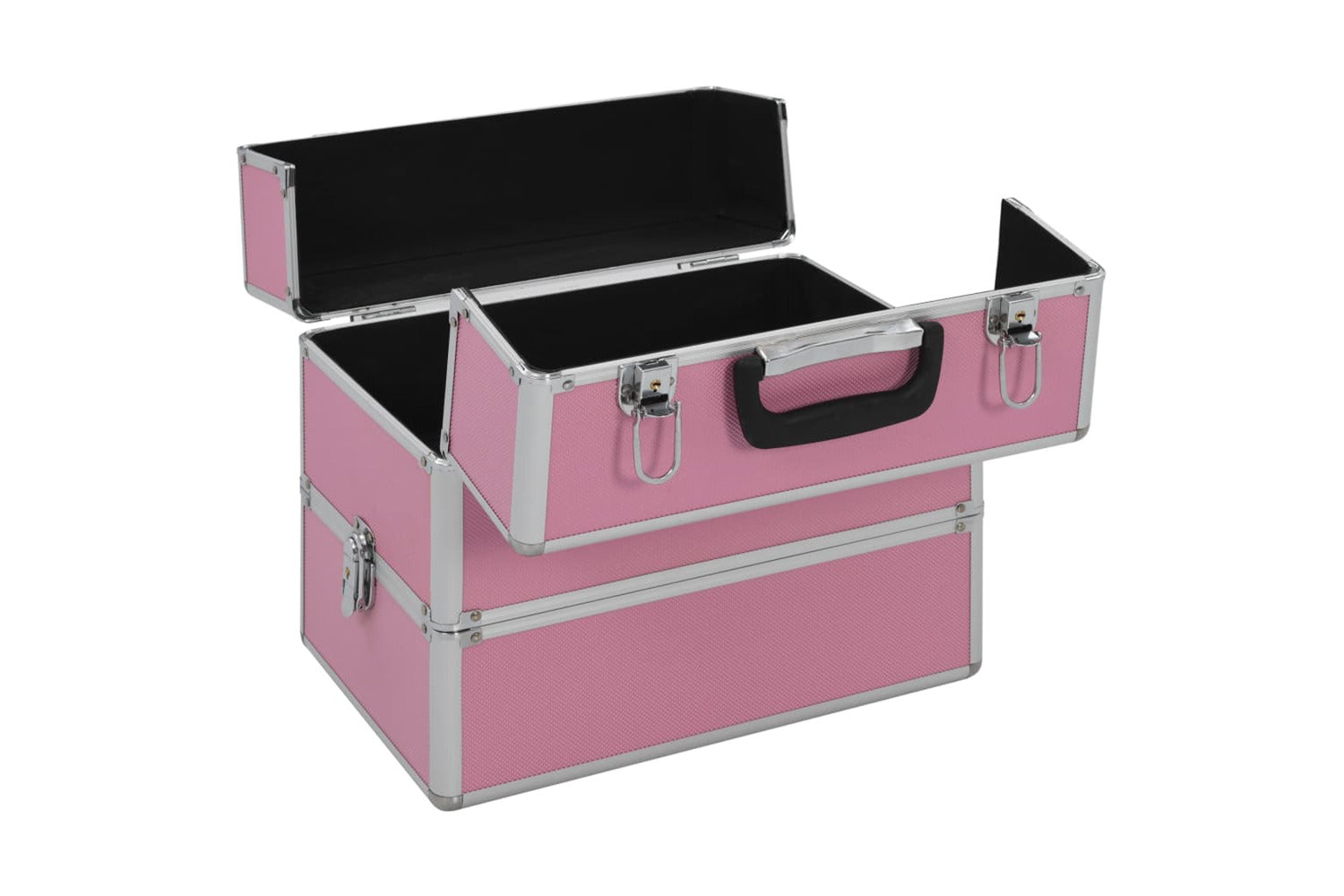 vidaXL 91838 Make-up Case 37x24x35cm Pink Aluminium-3