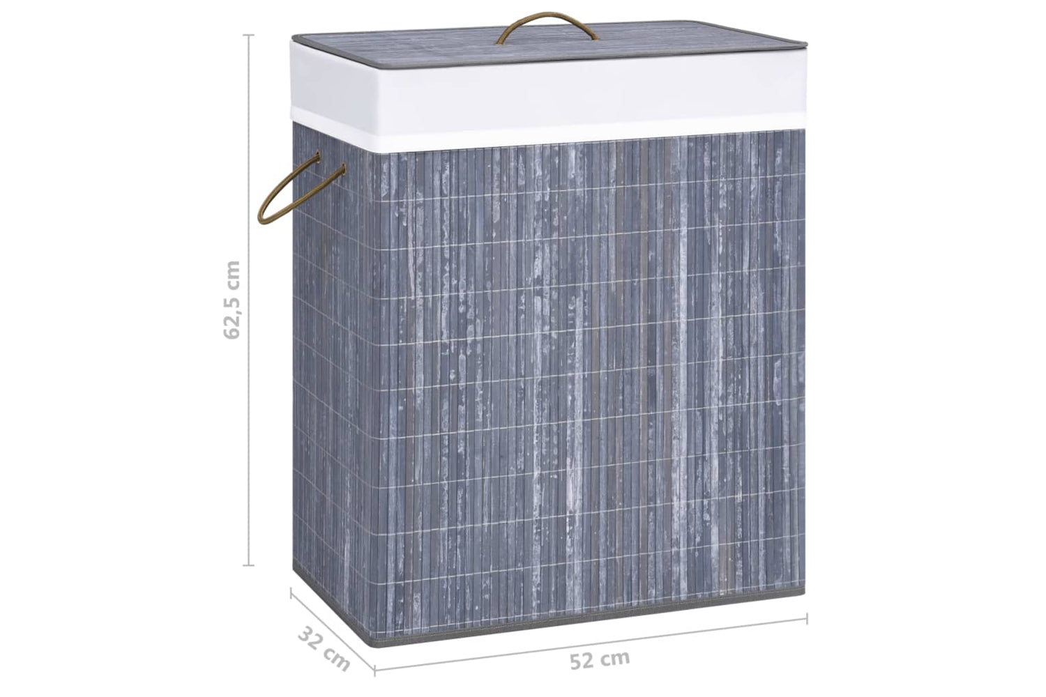 Vidaxl 320742 Bamboo Laundry Basket Grey 100 L-9