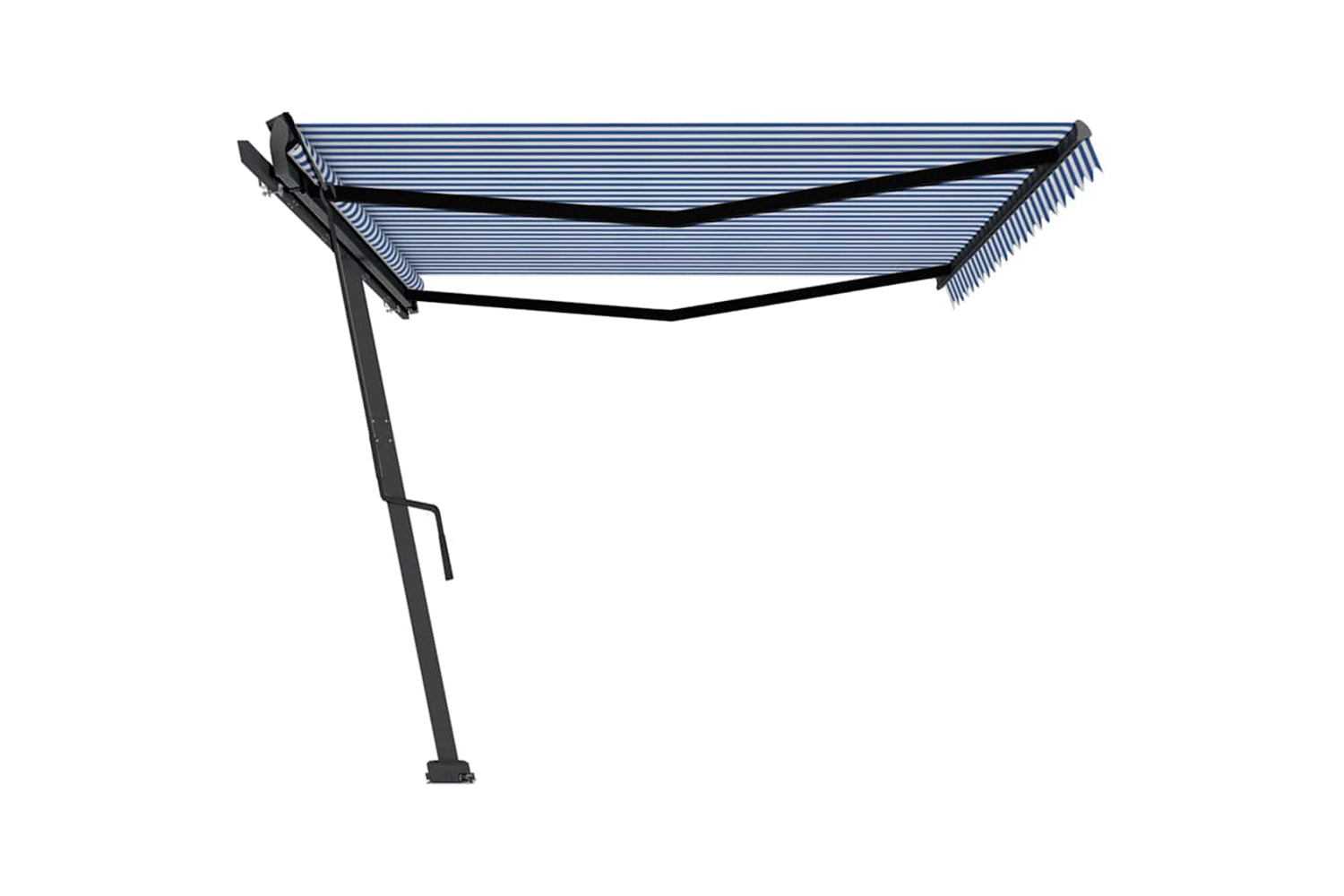 vidaXL 3069856 Freestanding Manual Retractable Awning 500x350cm Blue/white-4