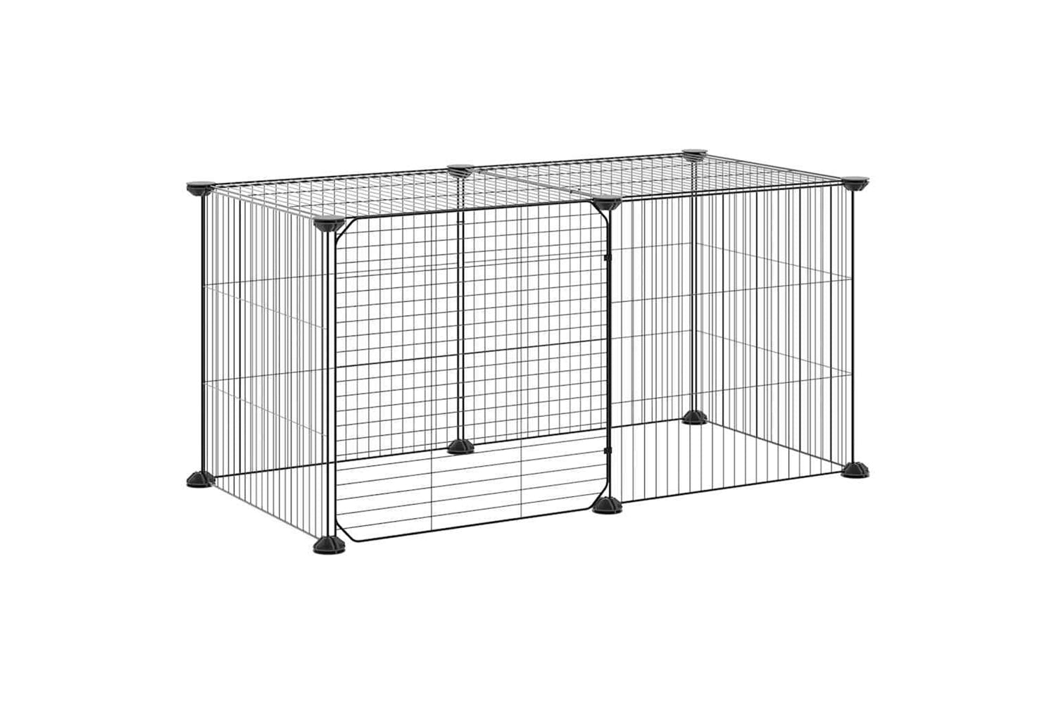 vidaXL 3114053 8-panel Pet Cage With Door Black 35x35cm Steel-2