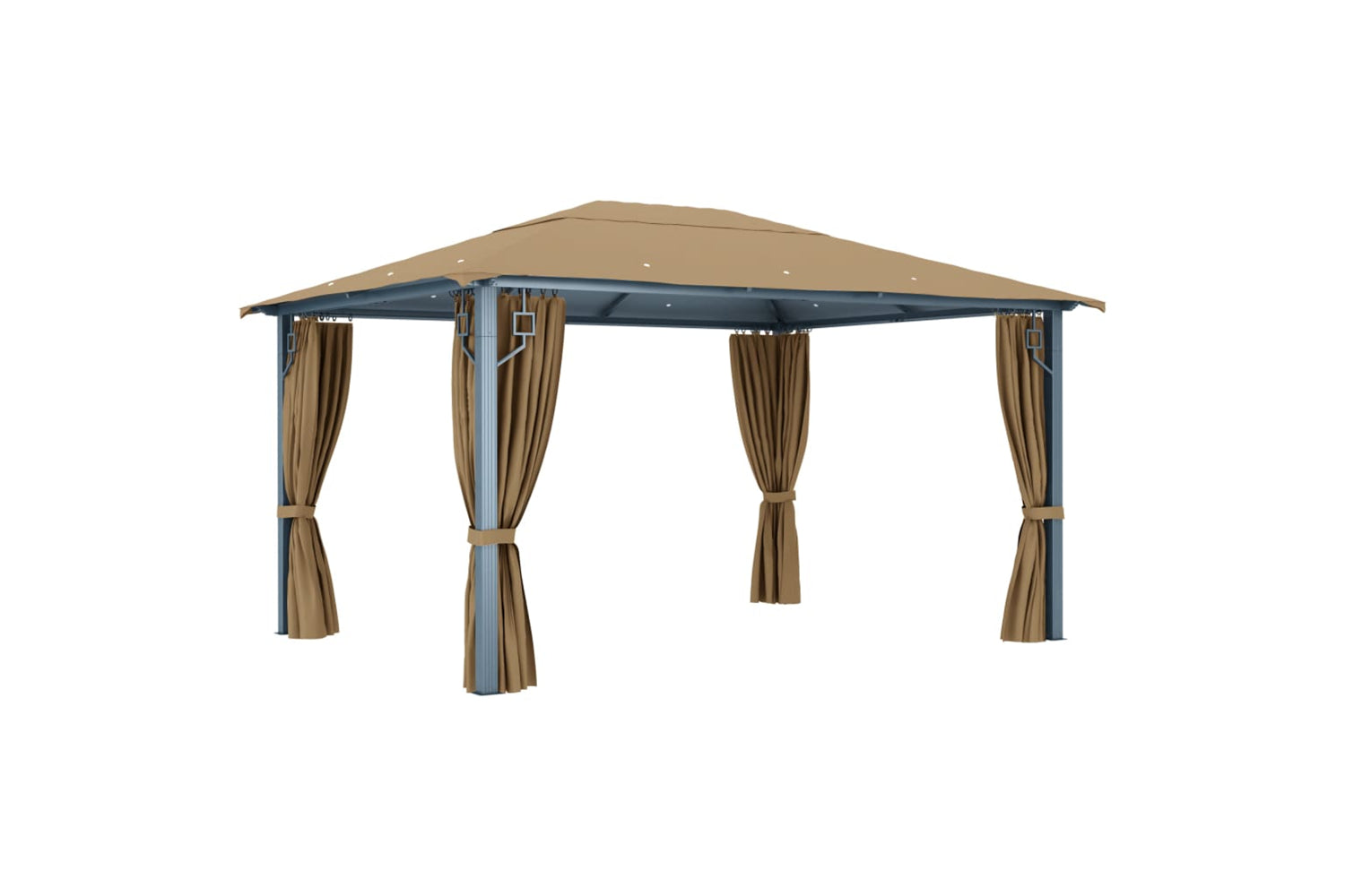vidaXL 313894 Gazebo With Curtain 400x300cm Taupe Aluminium-5
