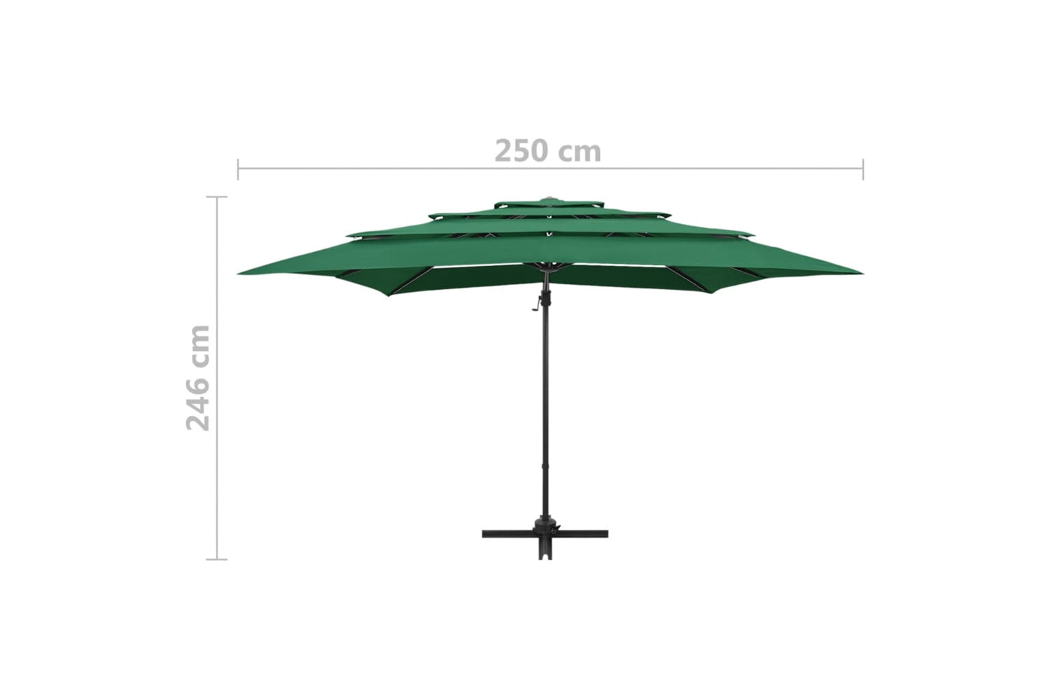 vidaXL 313821 4-tier Parasol With Aluminium Pole Green 250x250cm-9