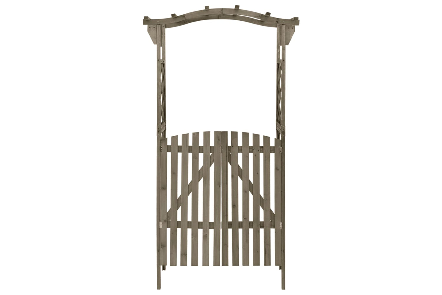 vidaXL 316393 Pergola With Gate 116x40x204cm Grey Solid Firwood-2