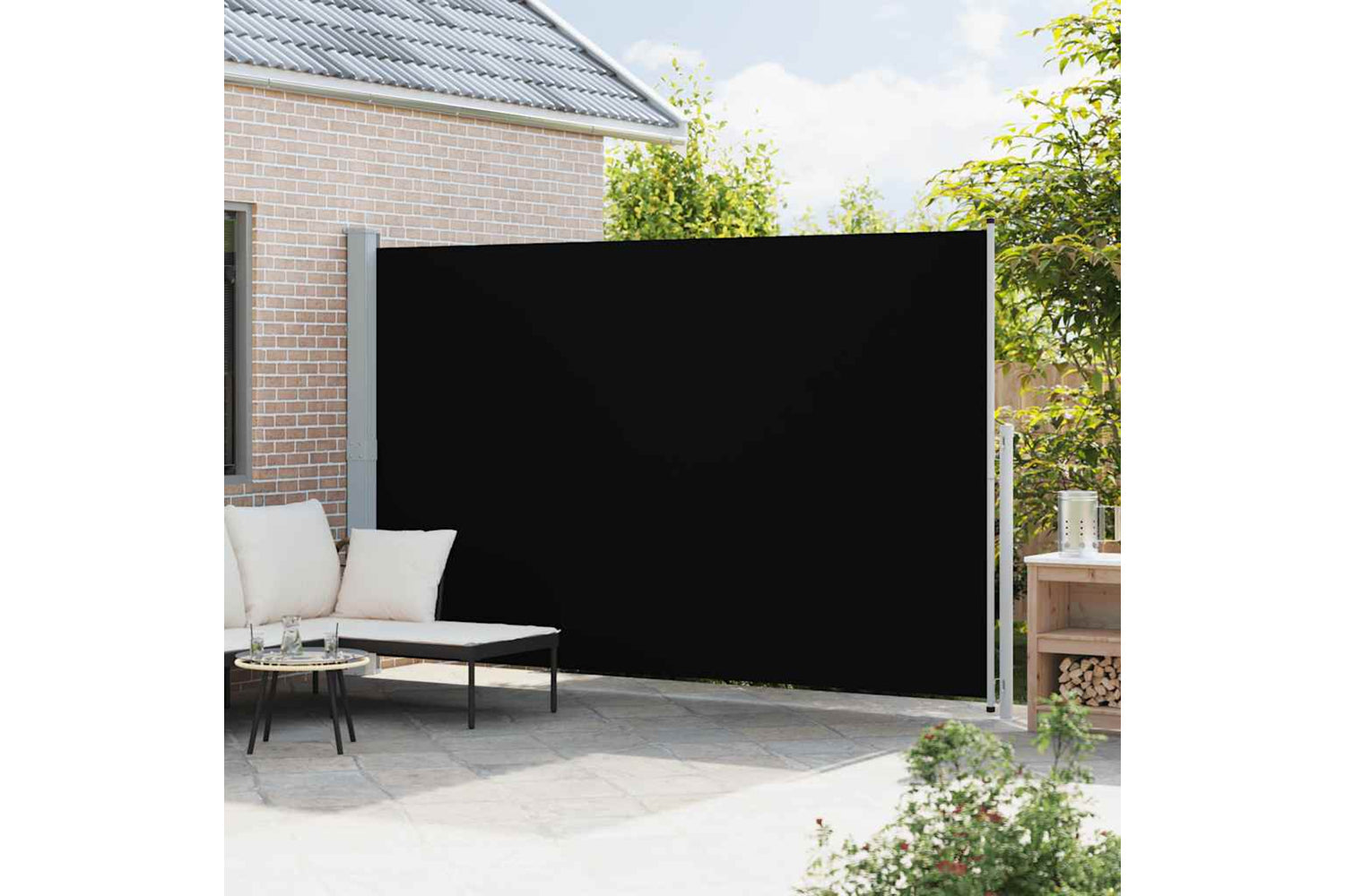 vidaXL 313429 Patio Retractable Side Awning 220x500cm Black-2