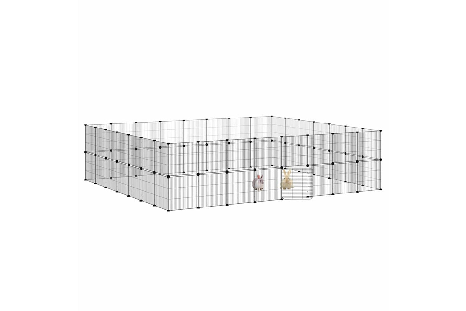 vidaXL 3114048 60-panel Pet Cage With Door Black 35x35cm Steel-2