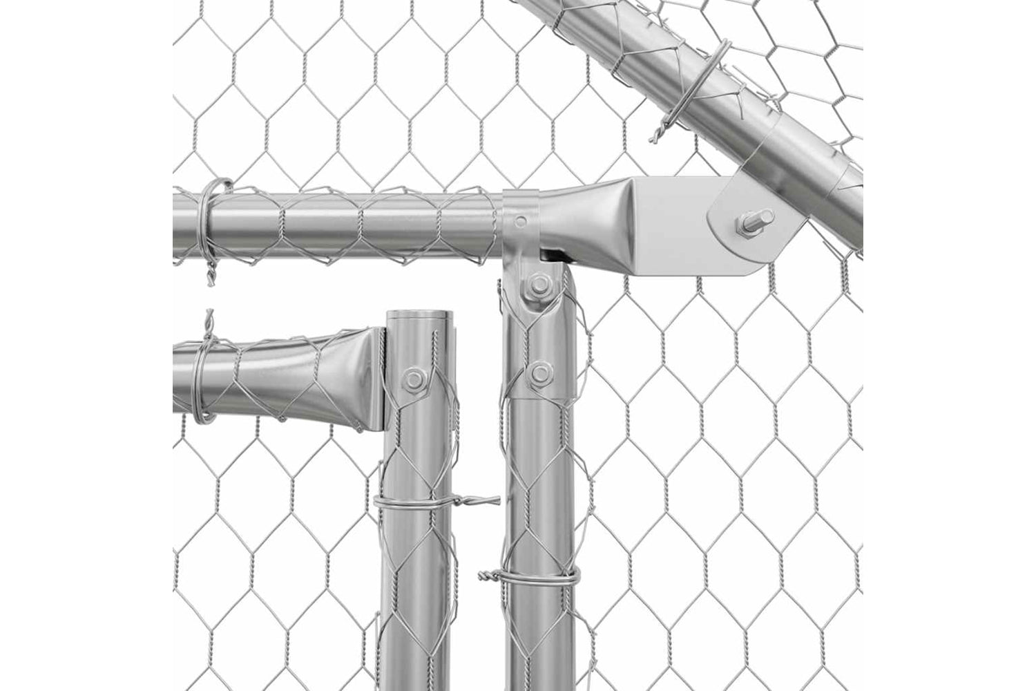 Vidaxl Chicken Cage Silver 100x100x190 Cm Galvanised Steel-8