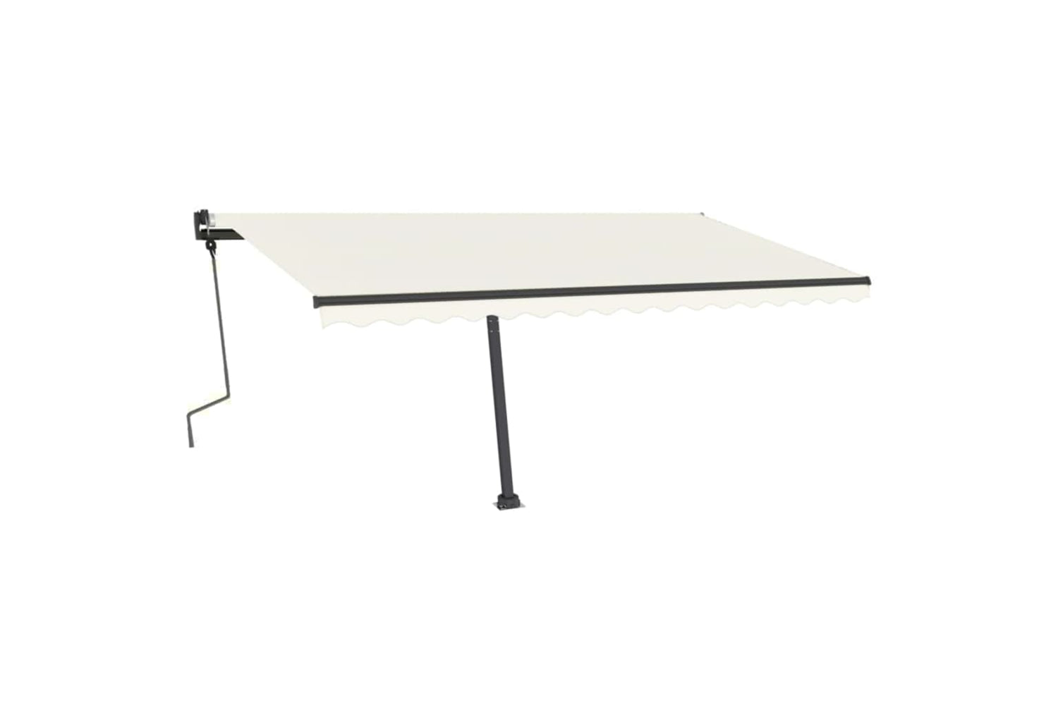vidaXL 3069837 Freestanding Manual Retractable Awning 450x350cm Cream-2