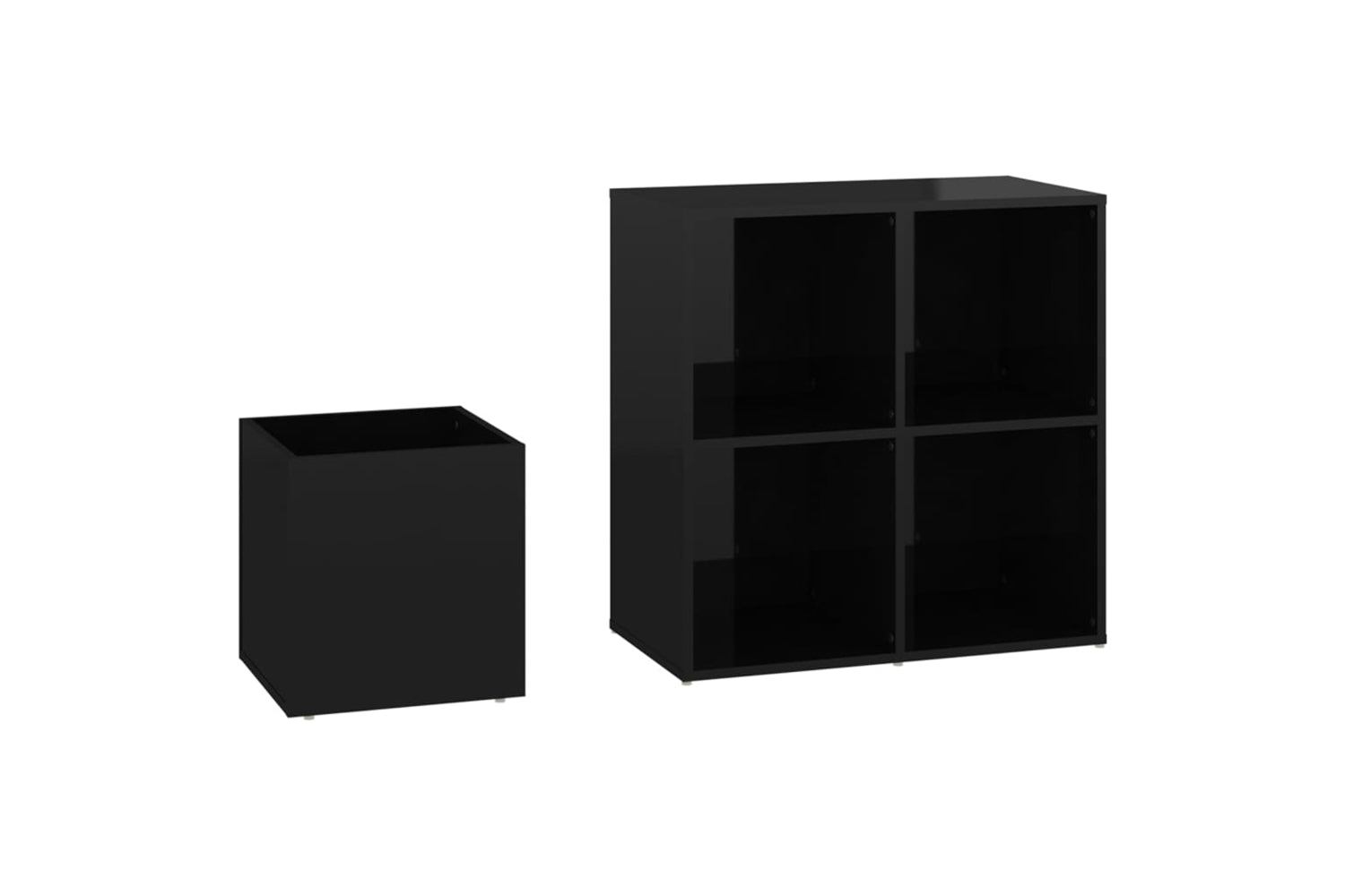 vidaXL 808258 Hall Shoe Cabinet High Gloss Black 105x35.5x70cm Engineered Wood-6