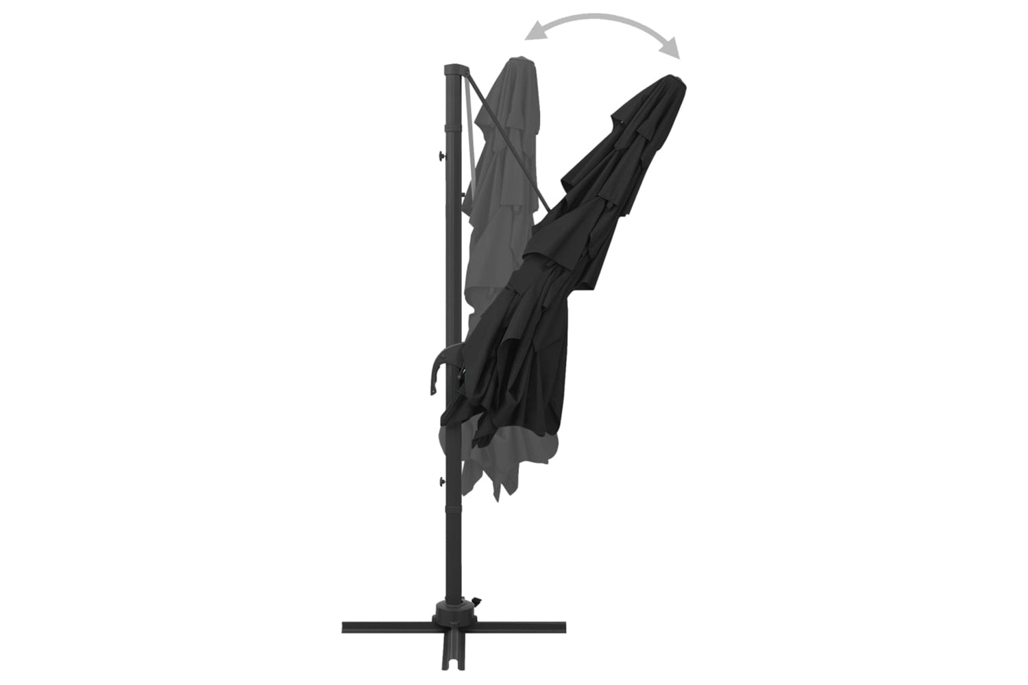 vidaXL 313826 4-tier Parasol With Aluminium Pole Black 250x250cm-6