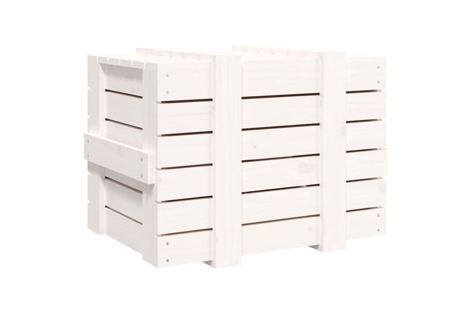vidaXL 824994 Storage Box White 58x40.5x42cm Solid Wood Pine-5