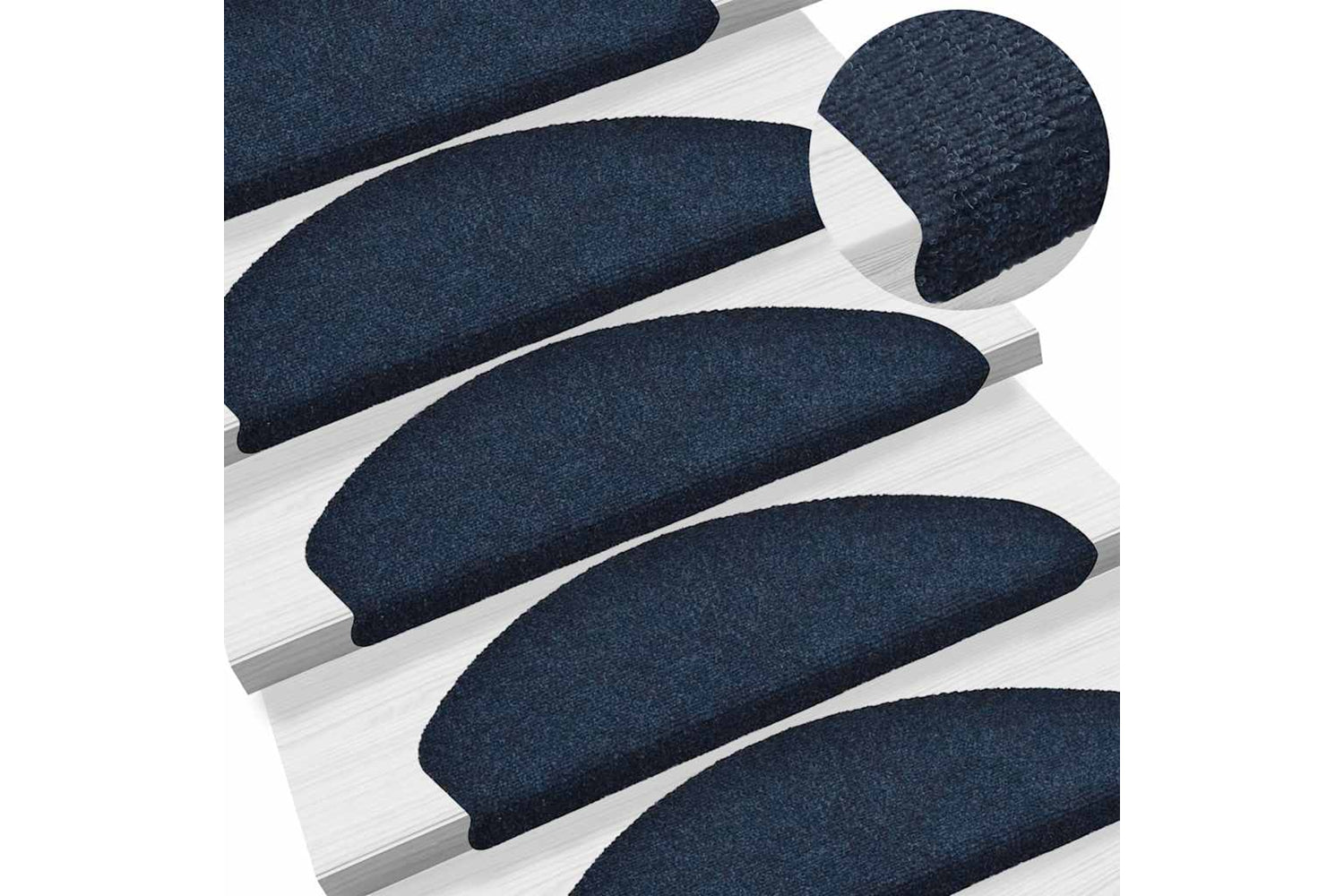 vidaXL 322357 Self-adhesive Stair Mats 15 Pcs Navy 65x21x4cm Needle Punch-5