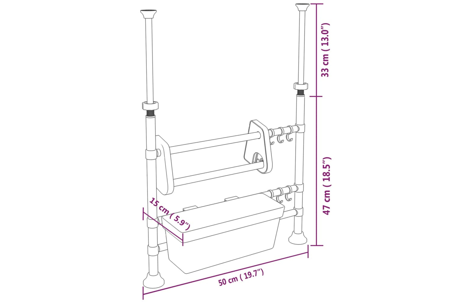 Vidaxl 344378 Adjustable Kitchen Organiser Aluminium-7