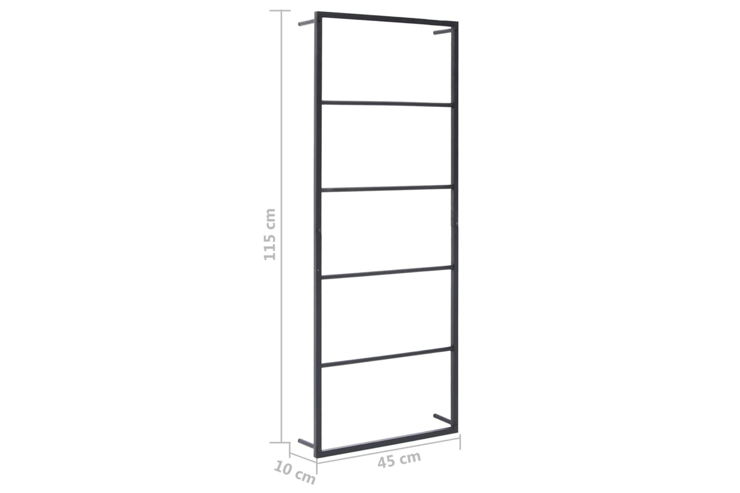 vidaXL 336118 Towel Rack Black 45x10x115cm Steel-5