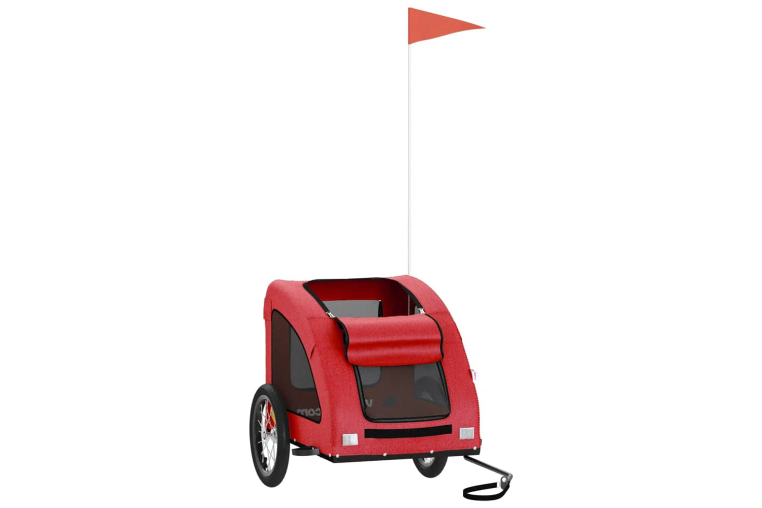 Vidaxl 93957 Pet Bike Trailer Red Oxford Fabric And Iron-2