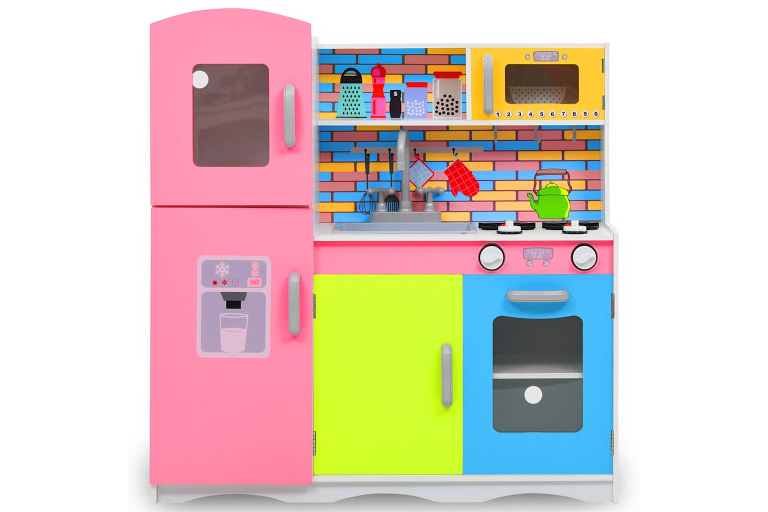 Vidaxl Kids' Play Kitchen Mdf 80x30x85 Cm Multicolour-3