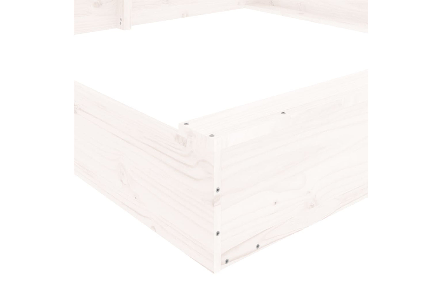 vidaXL 825038 Sandbox With Seats White Square Solid Wood Pine-6