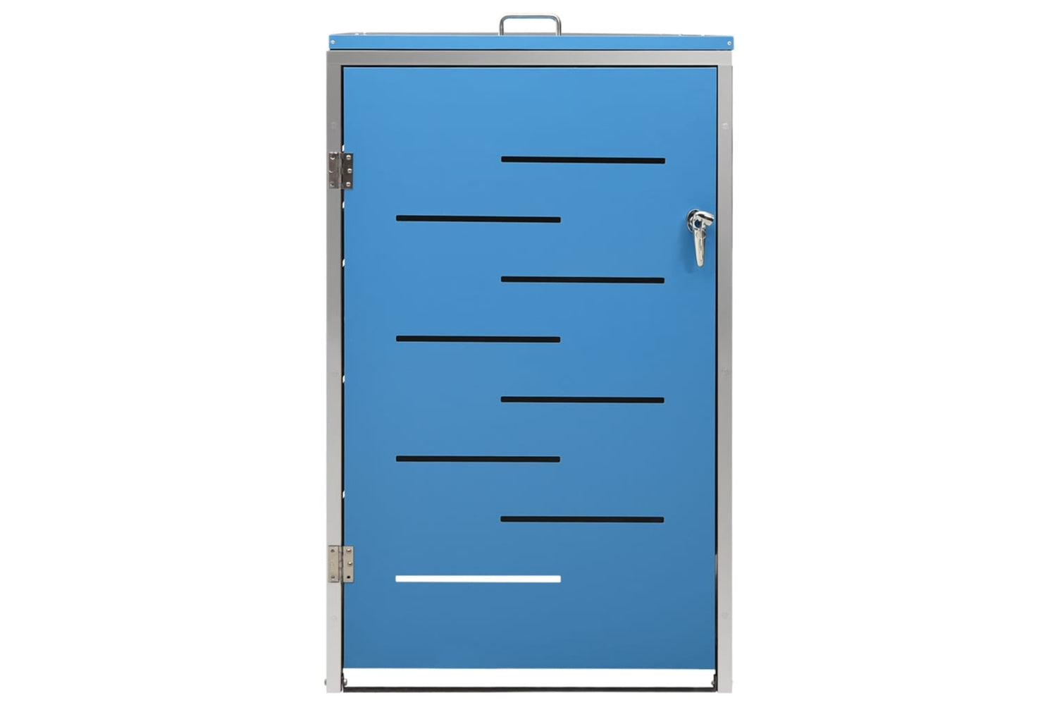 vidaXL Single Wheelie Bin Shed 69x77.5x112.5cm Stainless Steel-4
