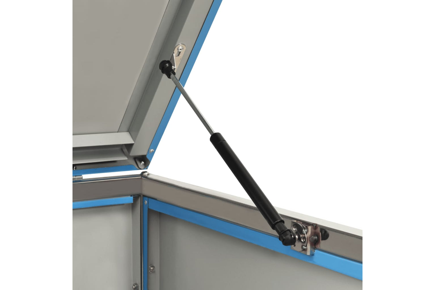 vidaXL Triple Wheelie Bin Shed 207x77.5x112.5cm Stainless Steel-8