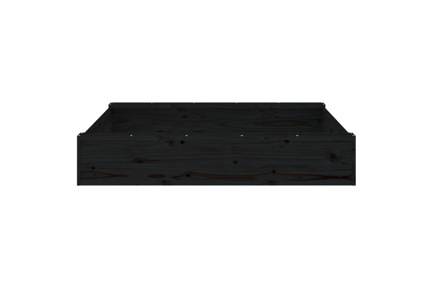 vidaXL 825034 Sandbox With Seats Black Square Solid Wood Pine-4