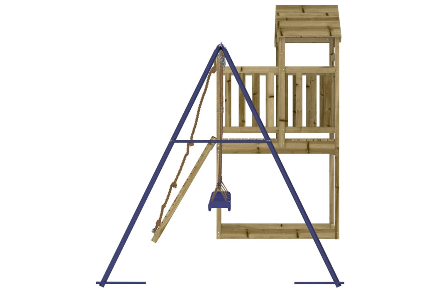Vidaxl 3155971 Playhouse With Climbing Wall Swings Impregnated Wood Pine-5