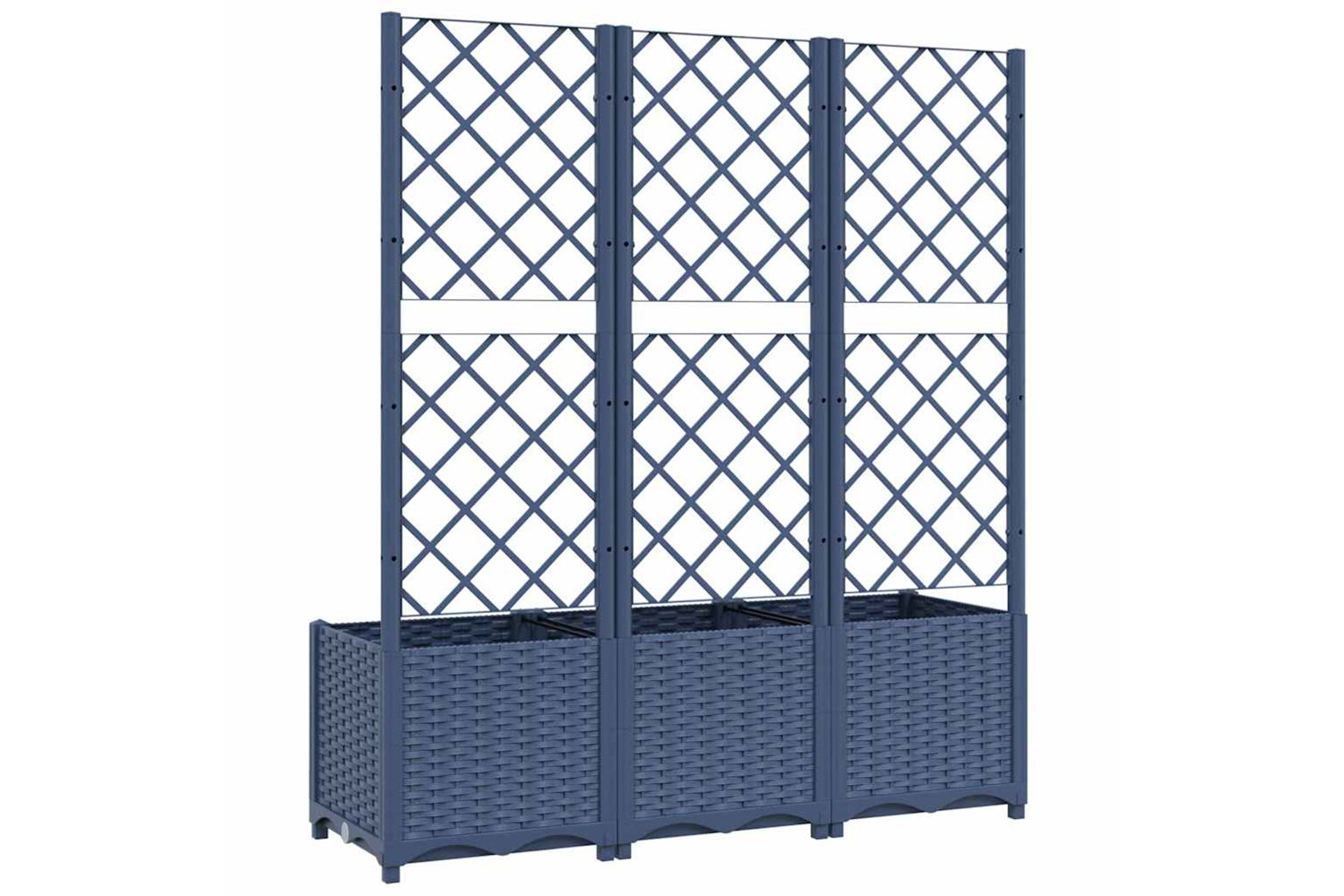 vidaXL Garden Planter With Trellis Dark Grey 120x40x136cm Pp-3