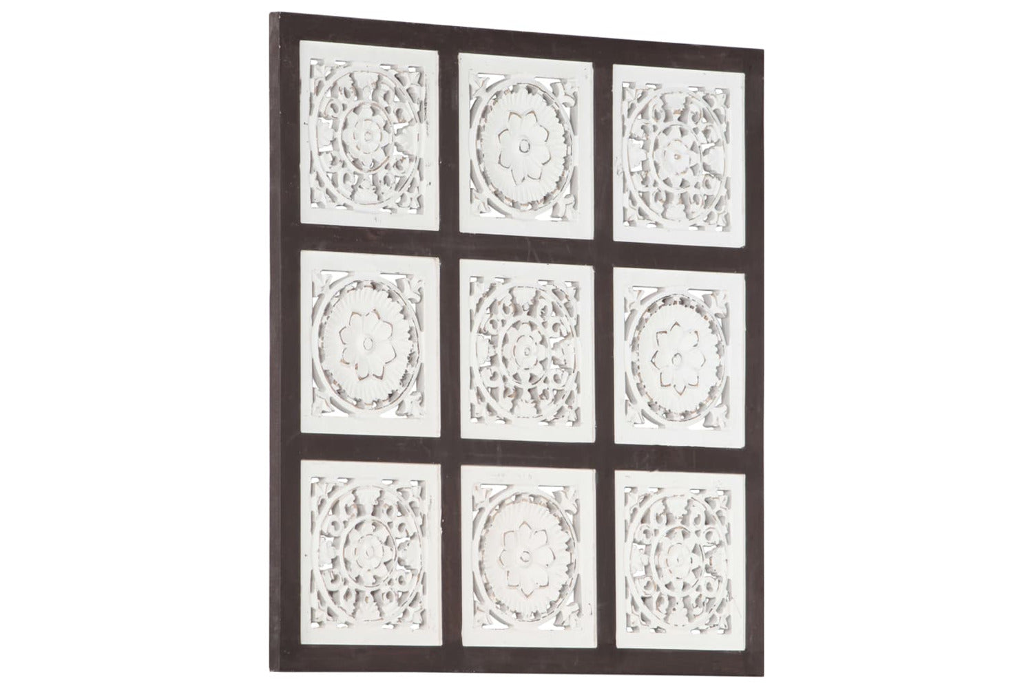 vidaXL 321654 Hand-carved Wall Panel Mdf 60x60x1.5cm Brown And White-6