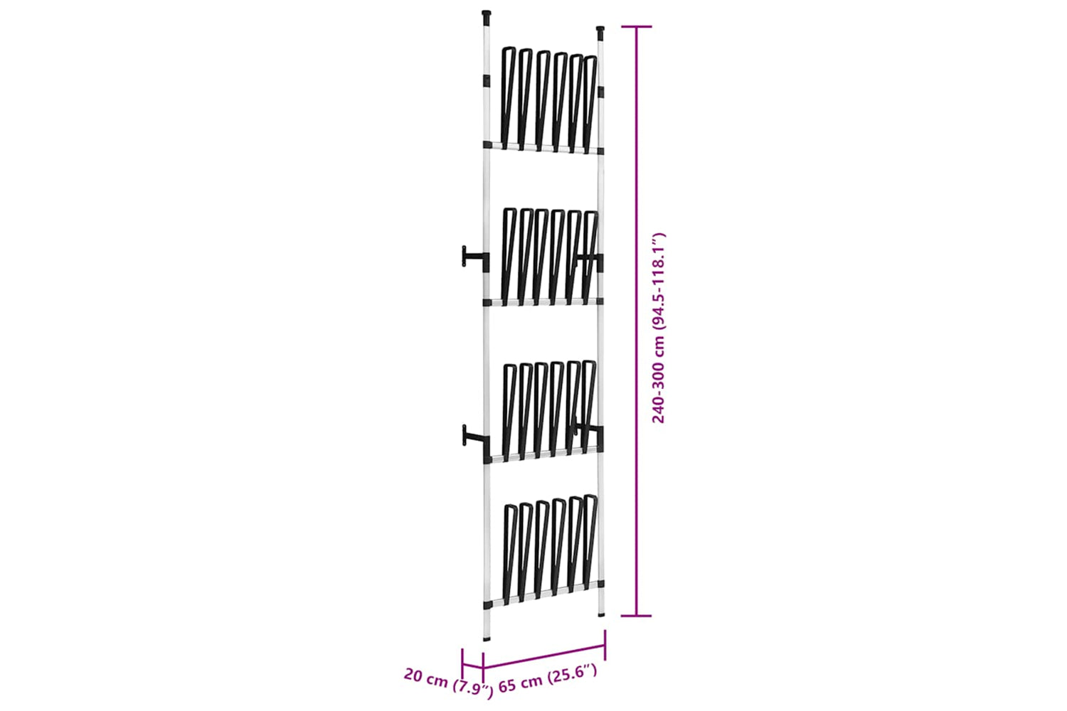 Vidaxl 321110 Telescopic Boot Rack With Rods Aluminium-7