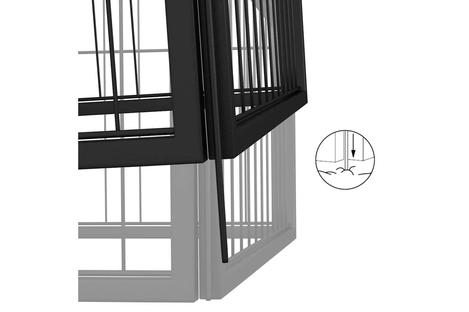 vidaXL 171793 Dog Playpen 4 Panels Black 50x100cm Powder-coated Steel-5