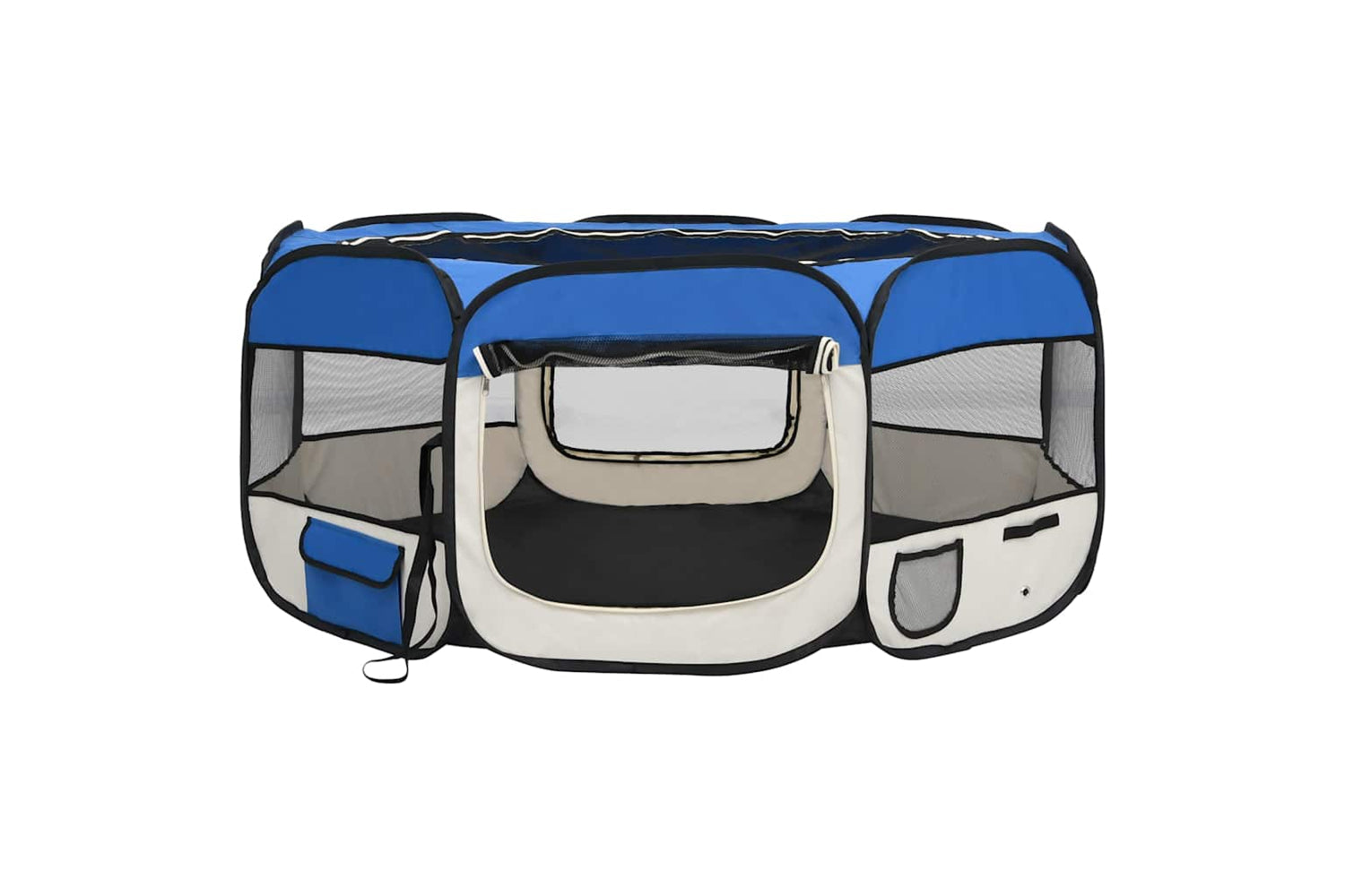 Vidaxl Foldable Dog Playpen With Carrying Bag Blue 145x145x61 Cm-2