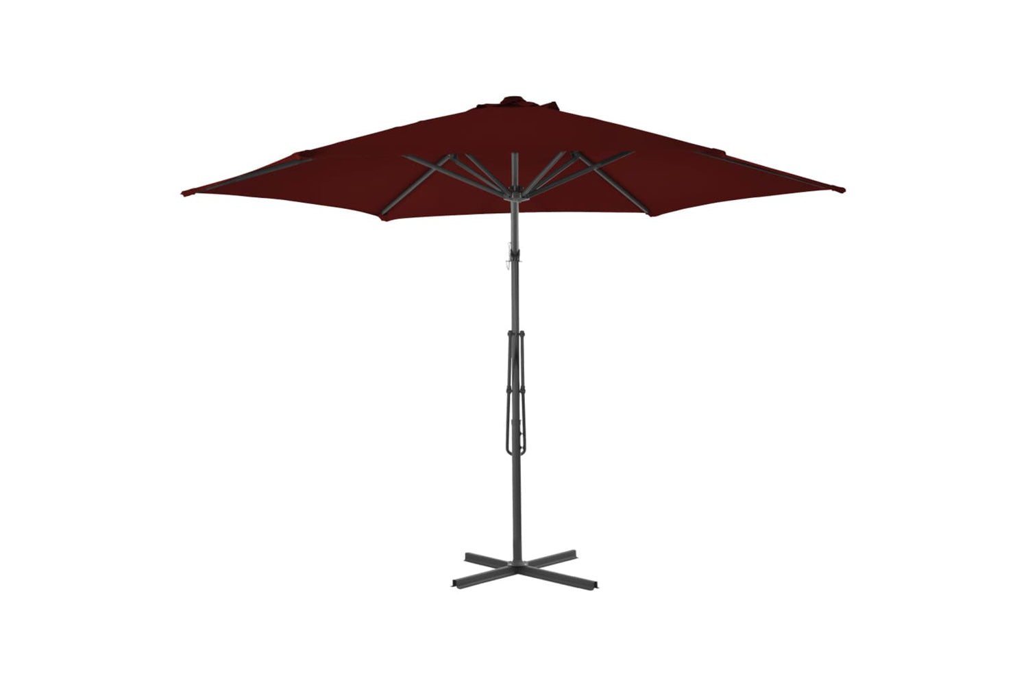 vidaXL 312518 Outdoor Parasol With Steel Pole Bordeaux Red 300x230cm-3