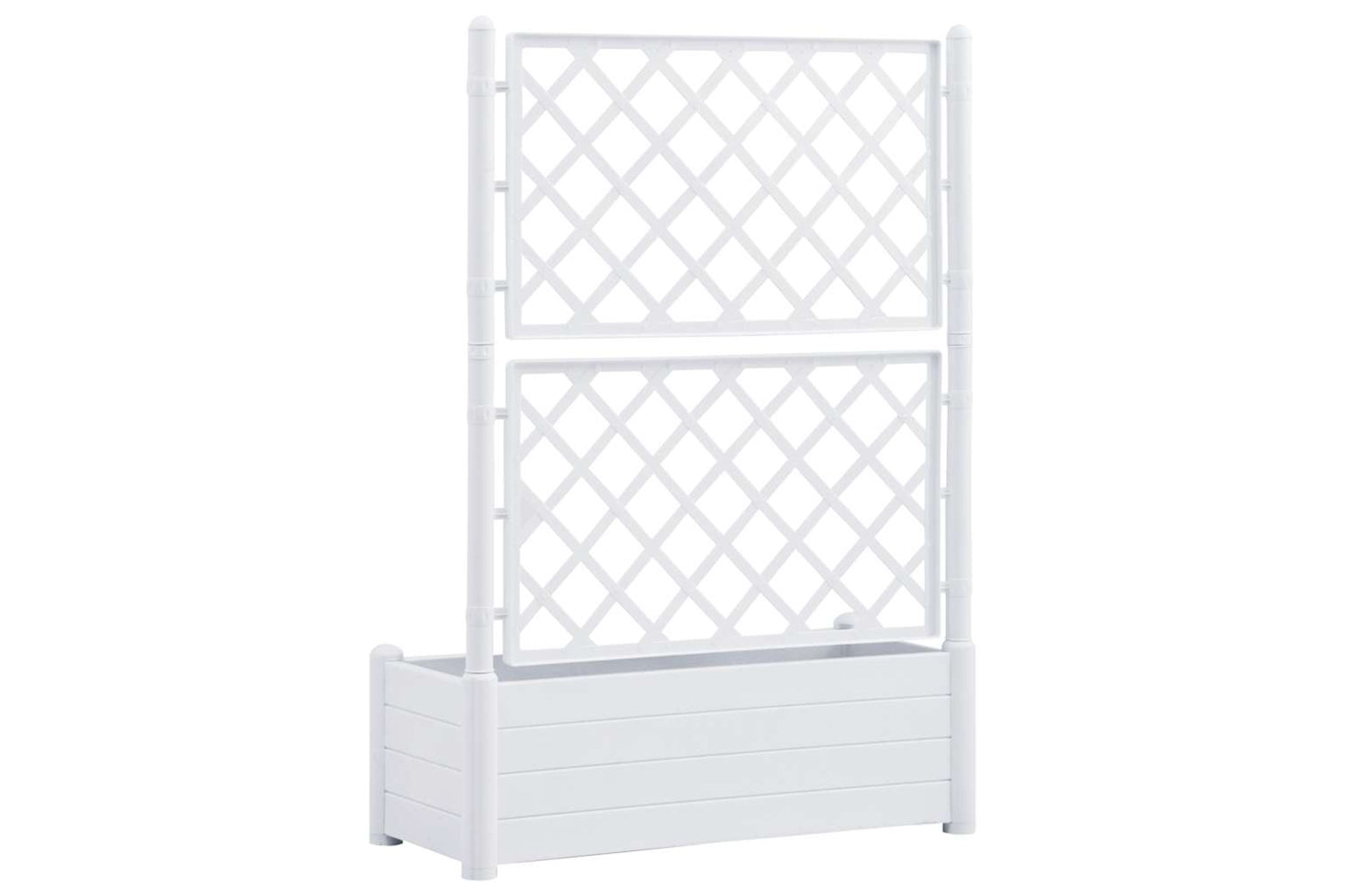 vidaXL 313983 Garden Planter With Trellis 100x43x142cm Pp White-5