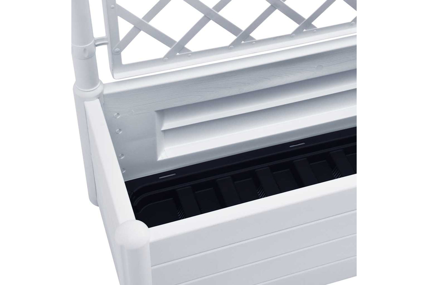 vidaXL 313983 Garden Planter With Trellis 100x43x142cm Pp White-6