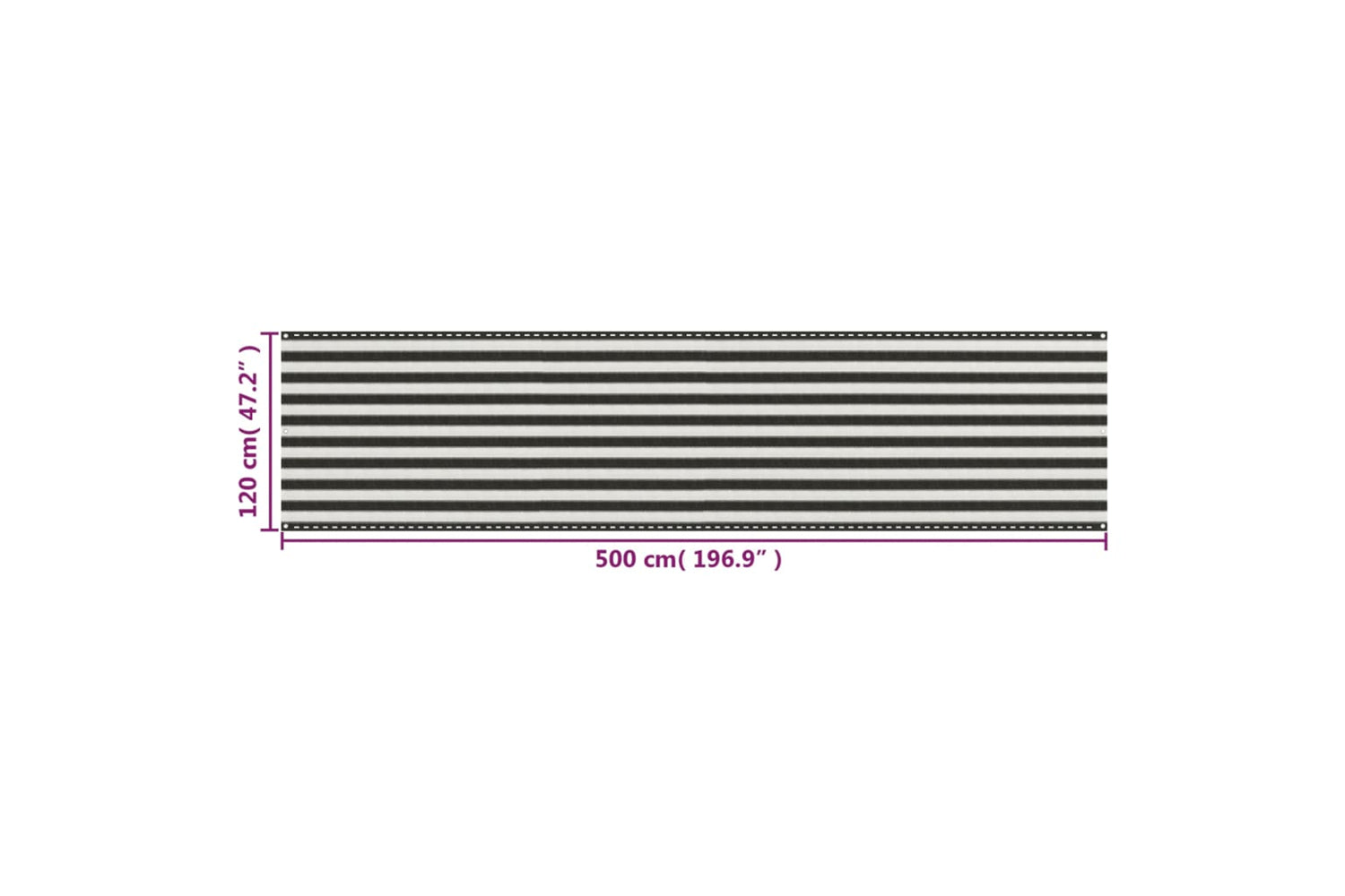 vidaXL 310858 Balcony Screen Hdpe 120x500cm Anthracite And White-5