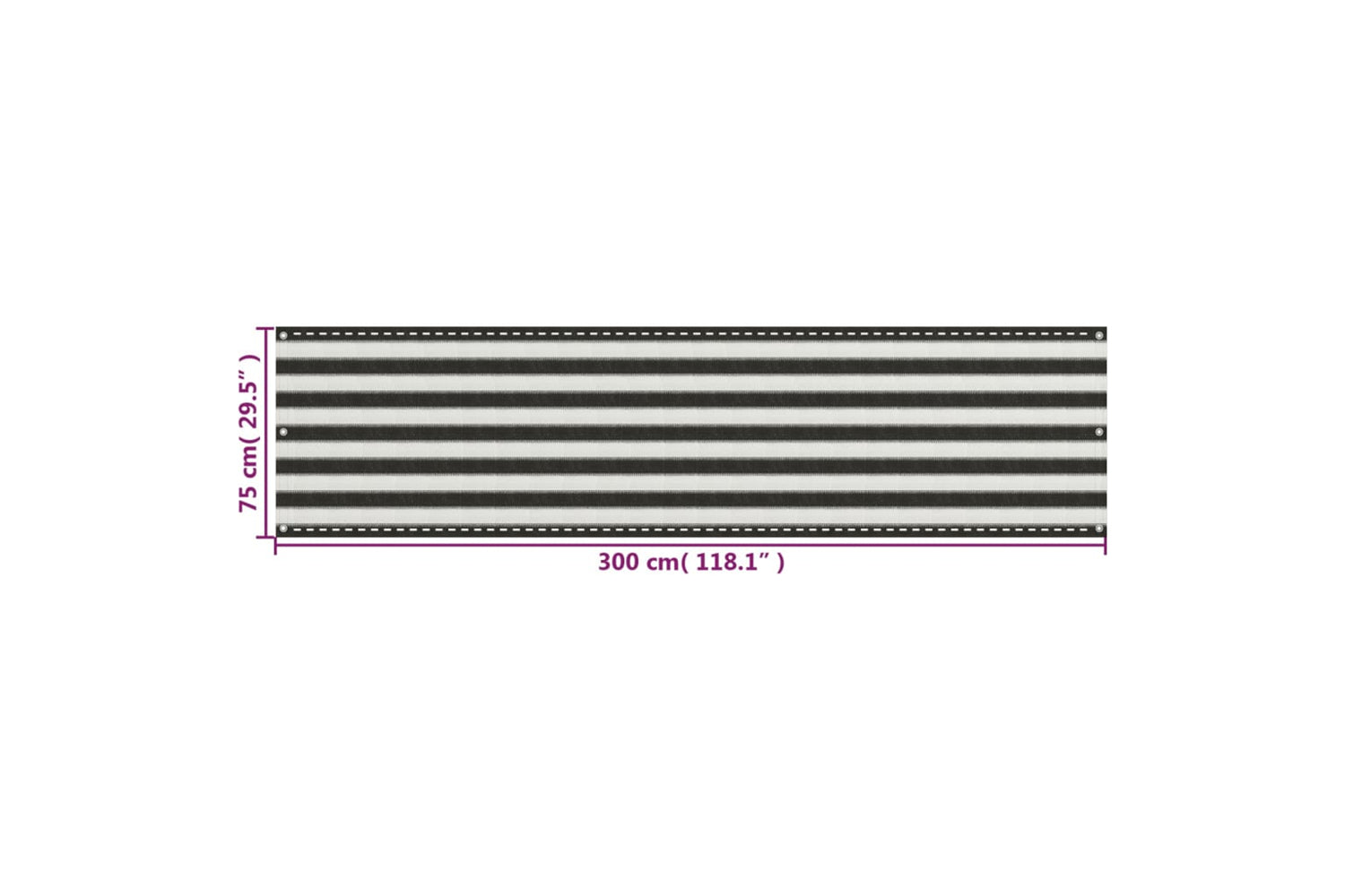 vidaXL 310848 Balcony Screen Hdpe 75x300cm Anthracite And White-5