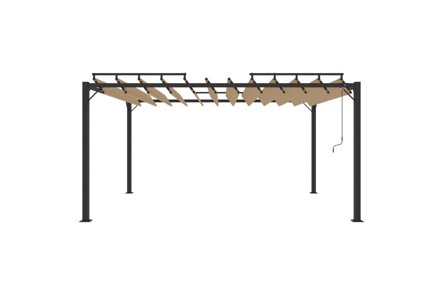 Vidaxl Gazebo With Louvered Roof 3x4 M Taupe Fabric And Aluminium-2