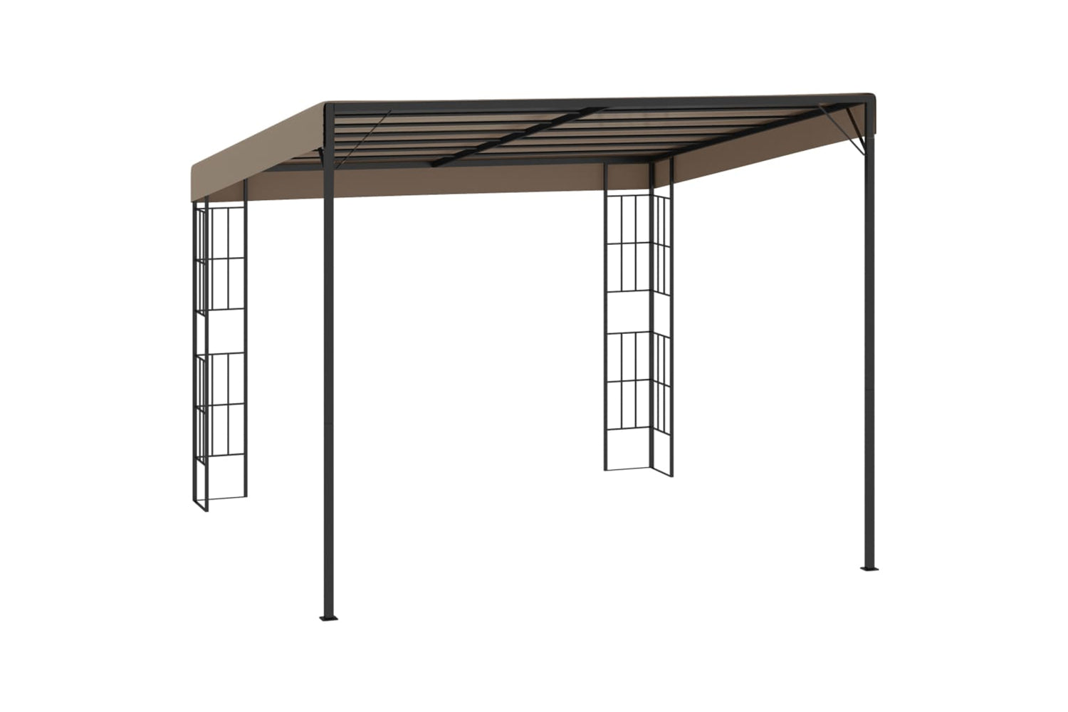 Vidaxl 312260 Wall-mounted Gazebo 3x3 M Taupe Fabric-4