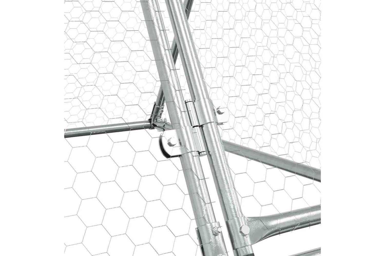 Vidaxl Chicken Cage Silver 400x105x91 Cm Galvanised Steel-7