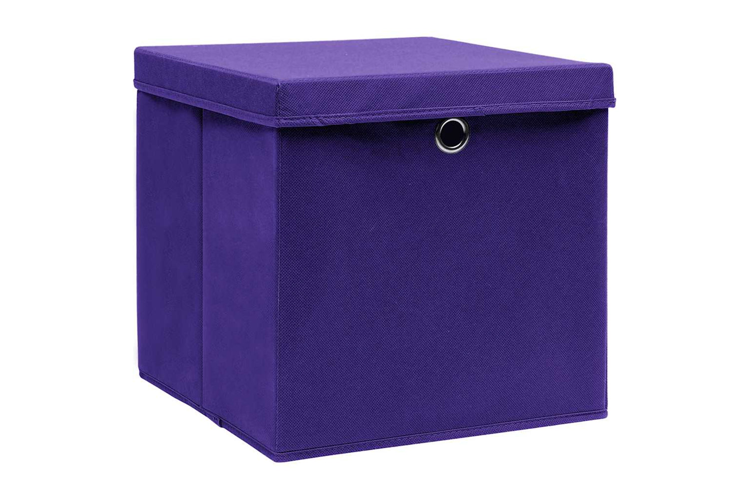vidaXL 325214 Storage Boxes With Covers 10 Pcs 28x28x28cm Purple-2